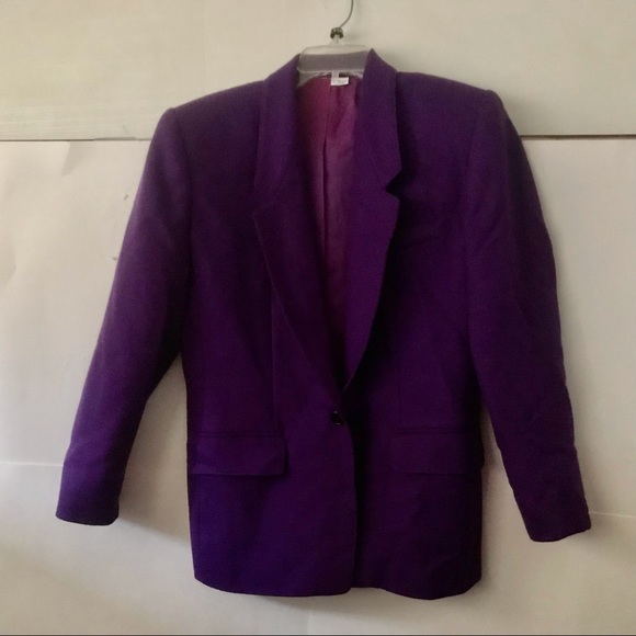 Genny Purple Suit Jacket Skirt Original Owner size 10 - Picture 11 of 15